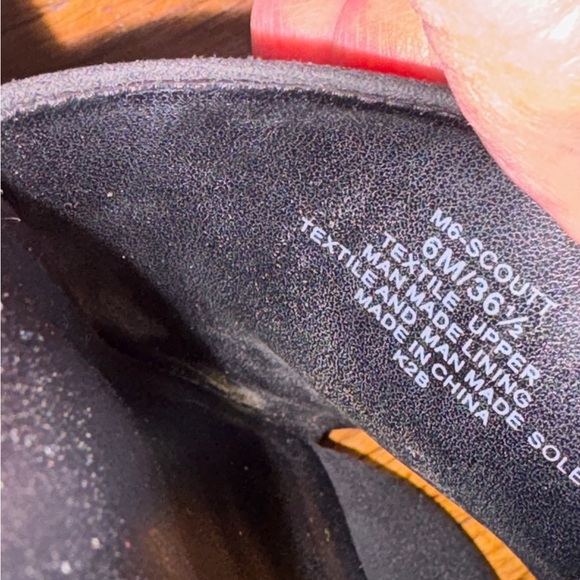 Mix No. 6 Black Platform Mule Heels Size 6 Retro 90s Style Faux Suede Feel EUC - Picture 5 of 12